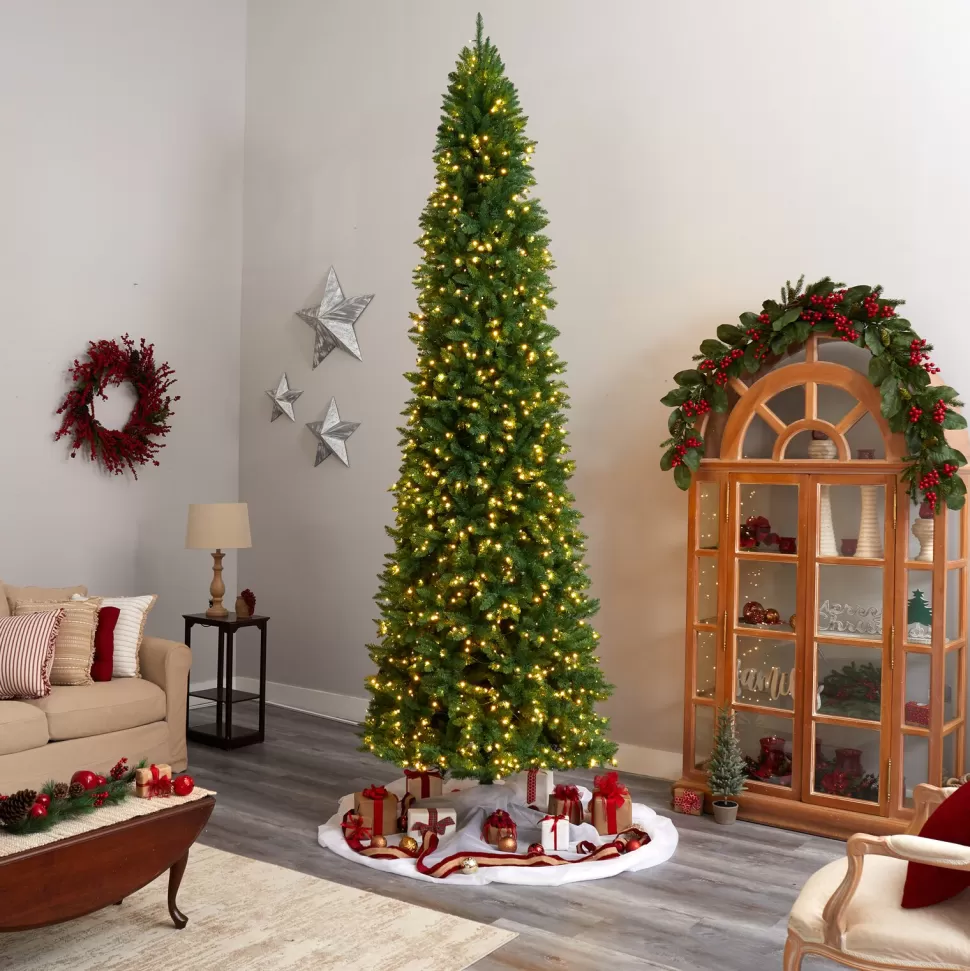 Discount The Holiday Aisle 12' H Slender Green Pine Cashmere Christmas Tree With 1100 Led Lights