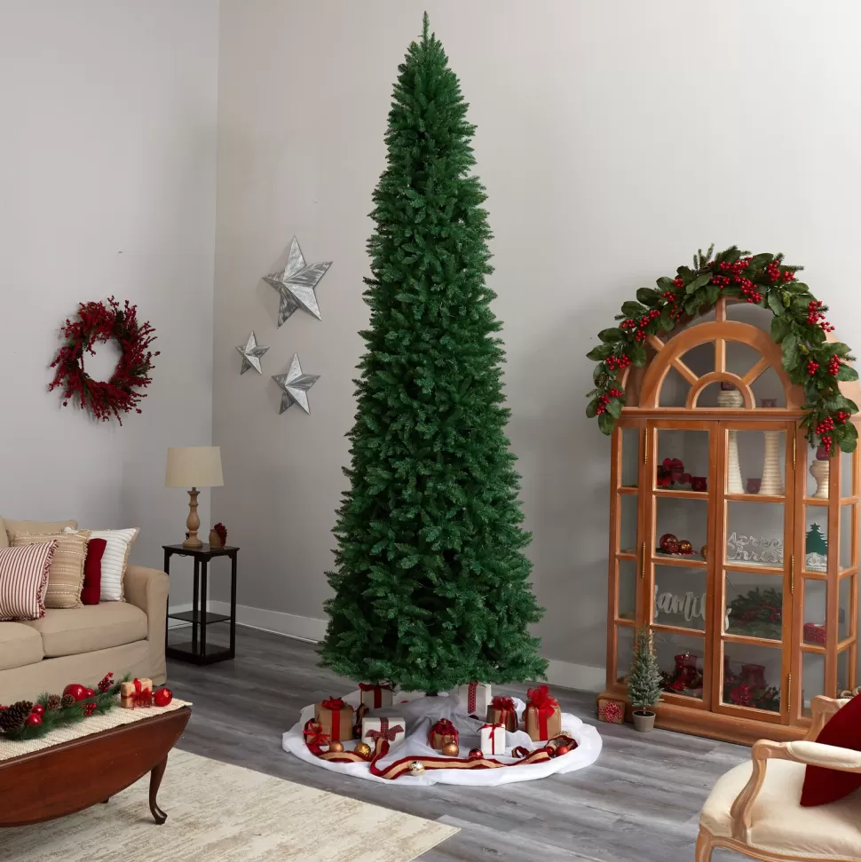 Discount The Holiday Aisle 12' H Slender Green Pine Cashmere Christmas Tree With 1100 Led Lights