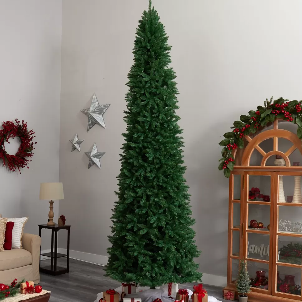 Discount The Holiday Aisle 12' H Slender Green Pine Cashmere Christmas Tree With 1100 Led Lights