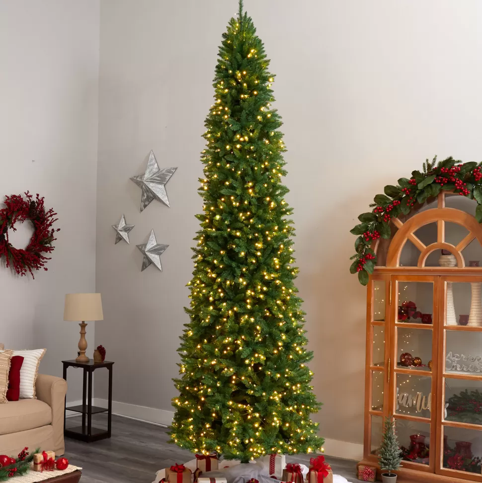 Discount The Holiday Aisle 12' H Slender Green Pine Cashmere Christmas Tree With 1100 Led Lights