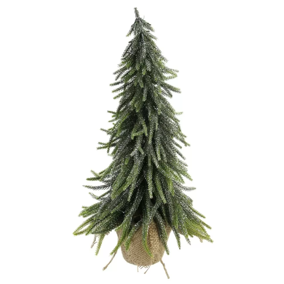 Flash Sale Northlight Seasonal 20" Downswpt Glittered Pine Tree In Burlap Base - Unlit