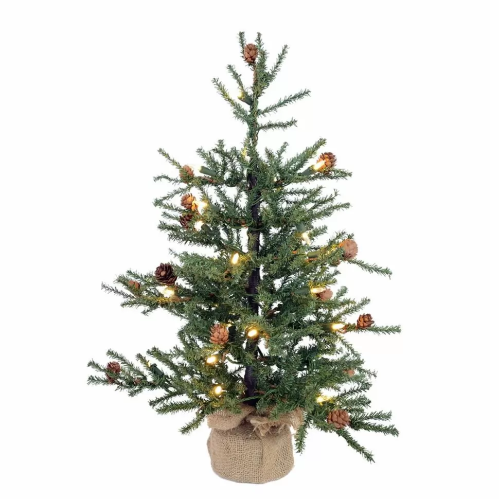 Best Steelside 2' Green Pine Artificial Christmas Tree With 35 Clear Lights