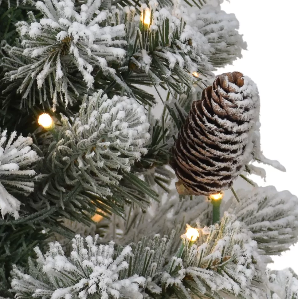 New The Holiday Aisle 2' H Green Realistic Artificial Pine Frosted Christmas Tree With 35 Led Lights