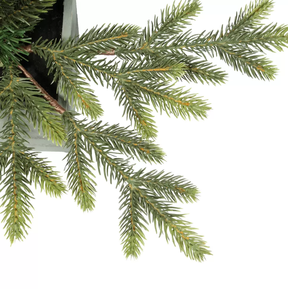 Fashion Haute Decor 30 Inch Prelit Fraser Fir Potted Tree In Wooden Pot