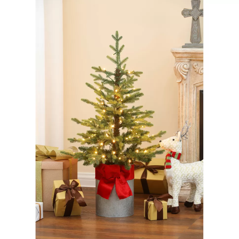 Sale The Holiday Aisle 3'6" Slender Green Fir Christmas Tree With 100 Led Lights