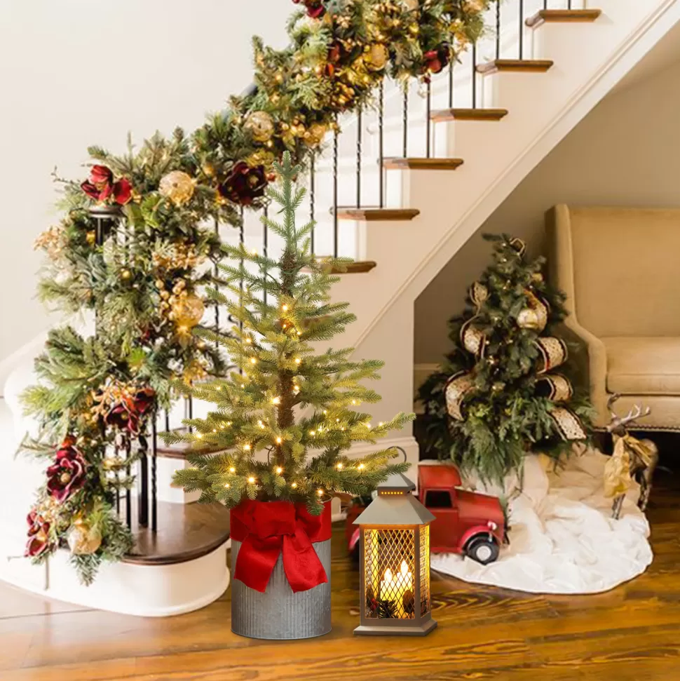 Sale The Holiday Aisle 3'6" Slender Green Fir Christmas Tree With 100 Led Lights