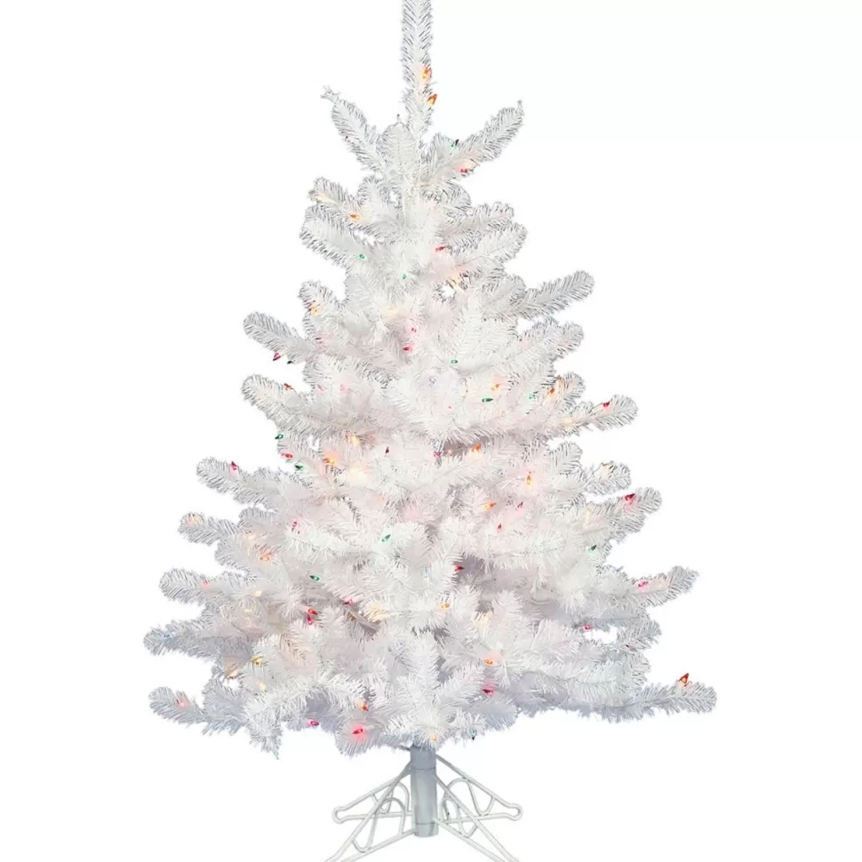 Cheap Hashtag Home 3' Crystal White Spruce Artificial Christmas Tree With 50 Multi-Colored Lights With Stand