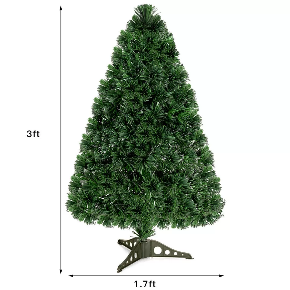 Fashion The Holiday Aisle 3' Green Pine Artificial Christmas Tree With Multi-Color Lights