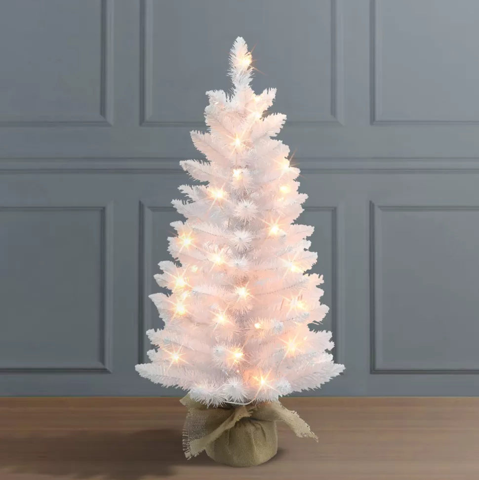 Fashion The Holiday Aisle 3' H White Fir Christmas Tree With 50 Lights