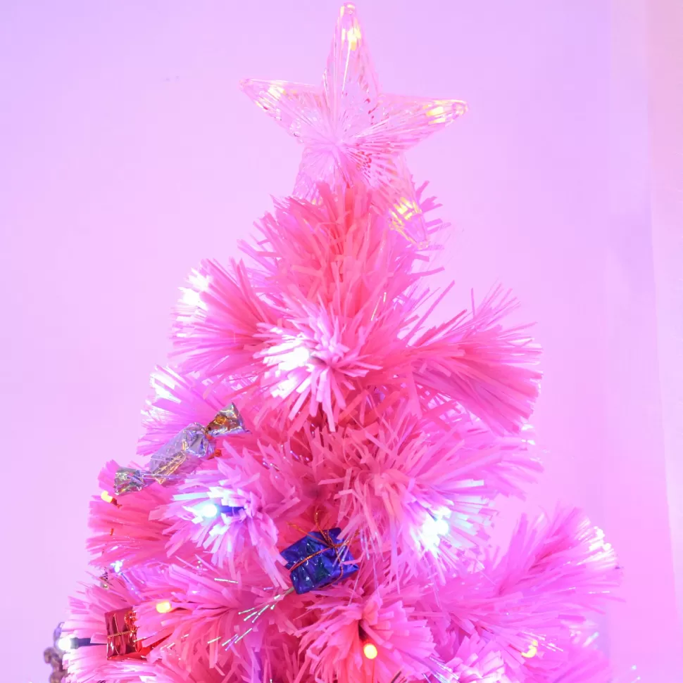 New The Holiday Aisle 3' Pink Pine Artificial Christmas Tree With 90 Colored & Clear Lights