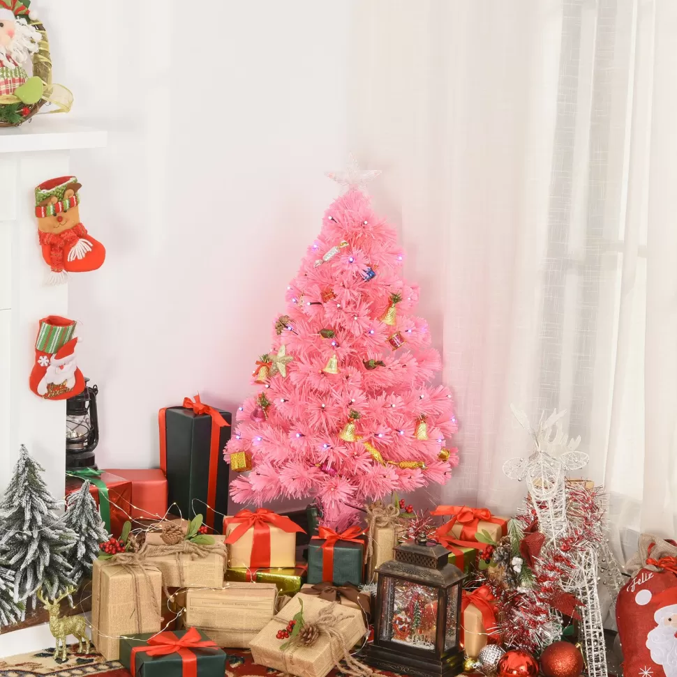 New The Holiday Aisle 3' Pink Pine Artificial Christmas Tree With 90 Colored & Clear Lights