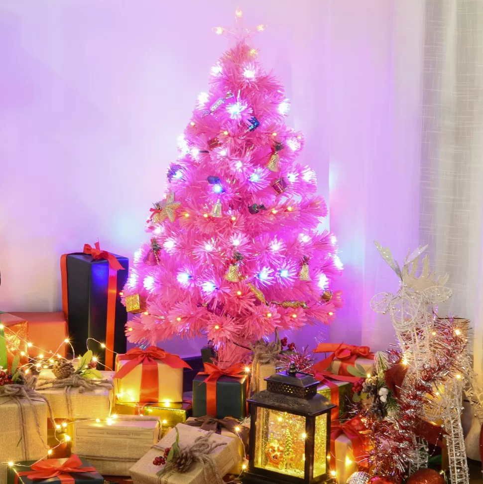 New The Holiday Aisle 3' Pink Pine Artificial Christmas Tree With 90 Colored & Clear Lights