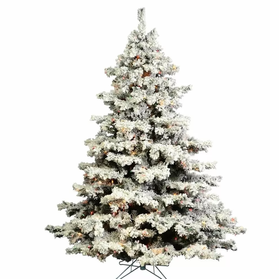 Best Vickerman 4.5' Flocked Alaskan Artificial Christmas Tree With Multi Dura Lights