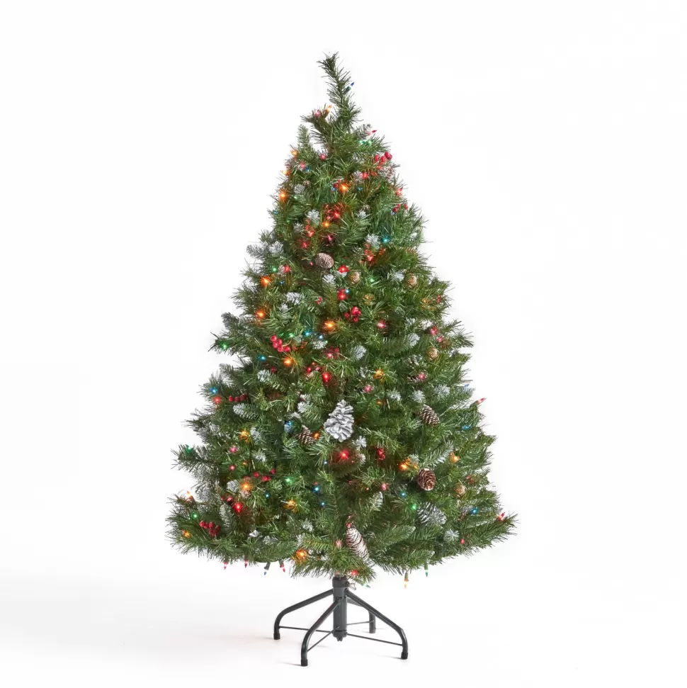 Clearance The Holiday Aisle 4.5' Frosted Green Spruce Artificial Christmas Tree With 200 Multi-Colored Lights