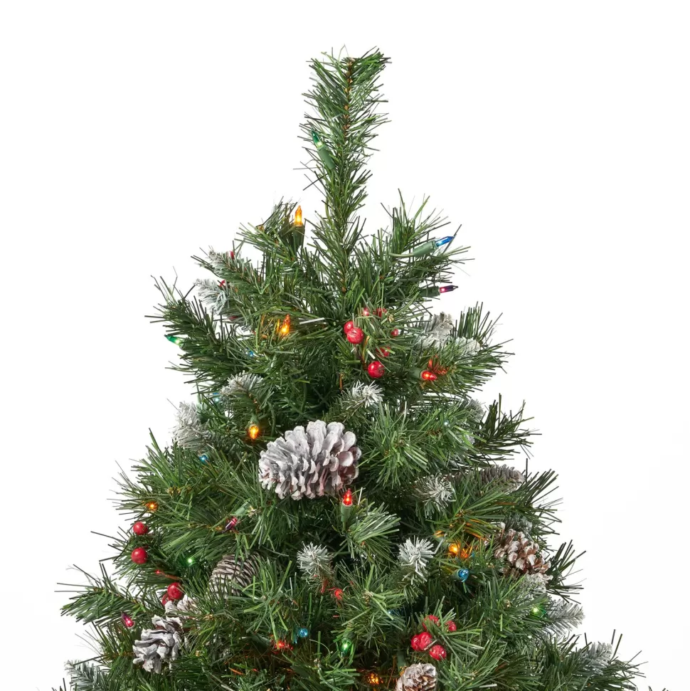Clearance The Holiday Aisle 4.5' Frosted Green Spruce Artificial Christmas Tree With 200 Multi-Colored Lights
