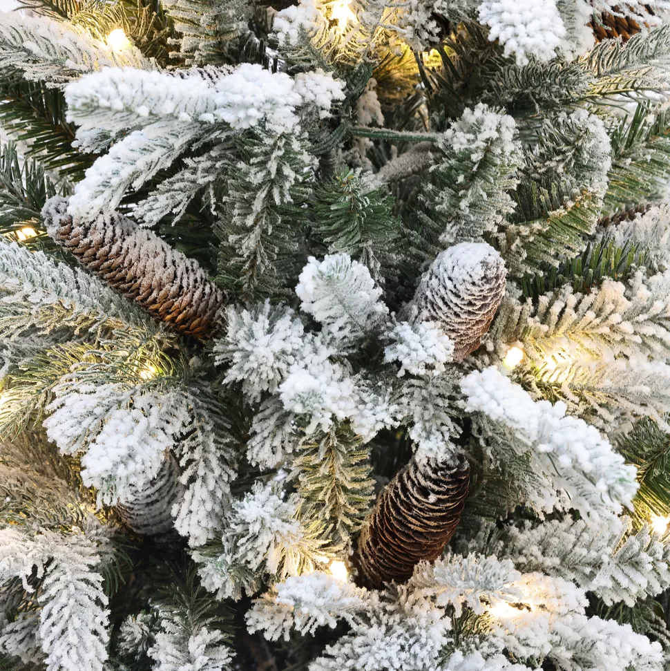 Fashion The Holiday Aisle 4.5' Green Leaves Pine Trees Artificial Christmas Tree With 100 Lights Clear/White Lights