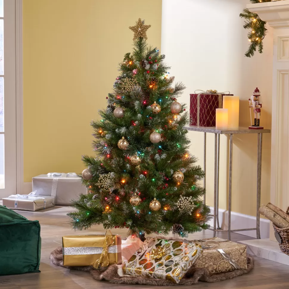 Hot The Holiday Aisle 4.5' Green Spruce Artificial Christmas Tree With 200 Multi-Colored Lights
