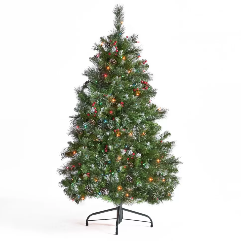 Hot The Holiday Aisle 4.5' Green Spruce Artificial Christmas Tree With 200 Multi-Colored Lights