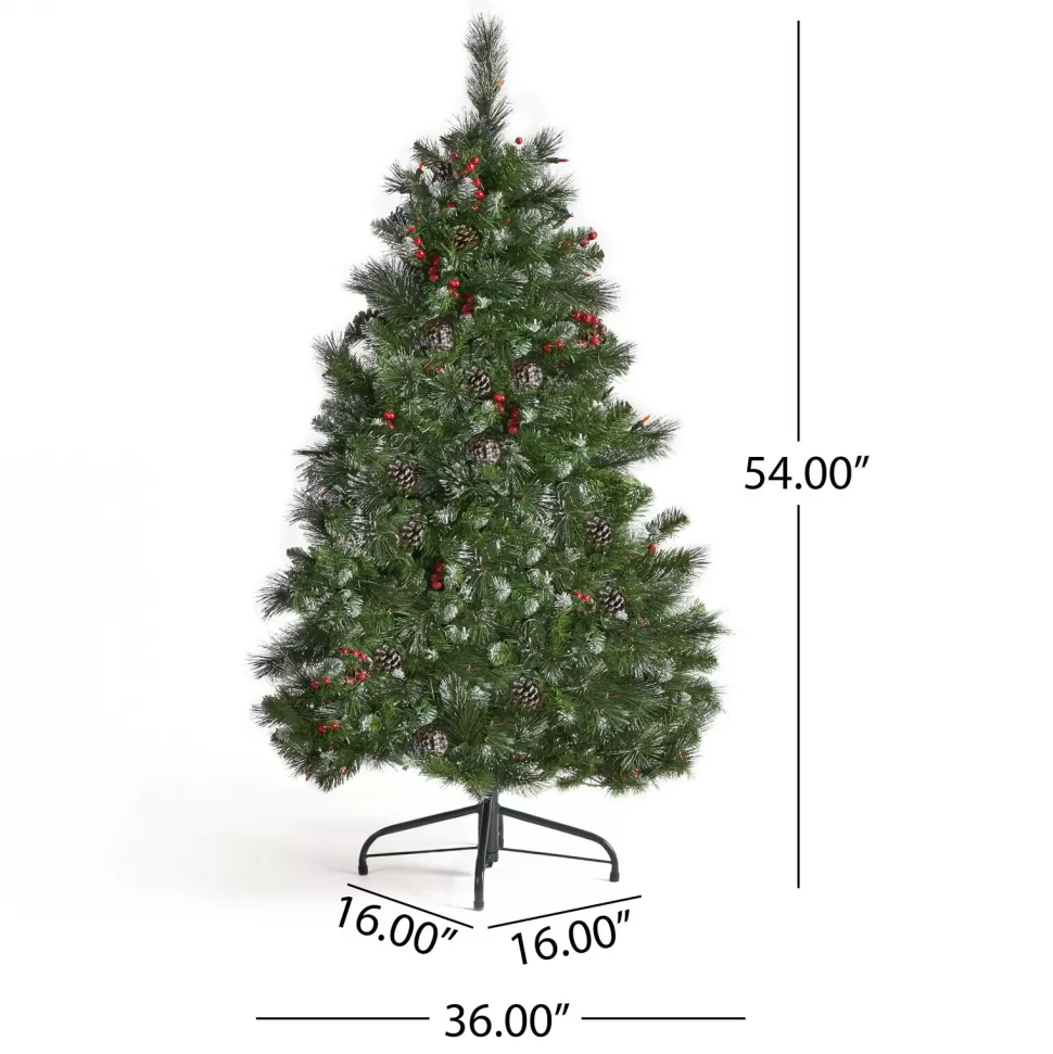 Hot The Holiday Aisle 4.5' Green Spruce Artificial Christmas Tree With 200 Multi-Colored Lights