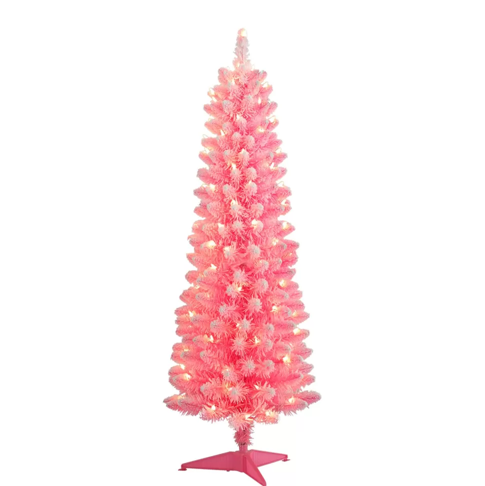 Cheap The Holiday Aisle 4'6" H Pink Christmas Tree With 100 Lights