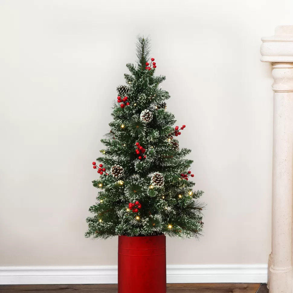 New Haute Decor 48" H Realistic Green Artificial Flocked/Frosted Christmas Tree