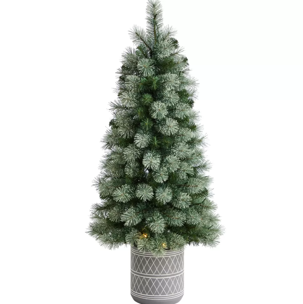 Outlet The Holiday Aisle 4' 6" H Green Pine Cashmere Christmas Tree With 120 Led Lights