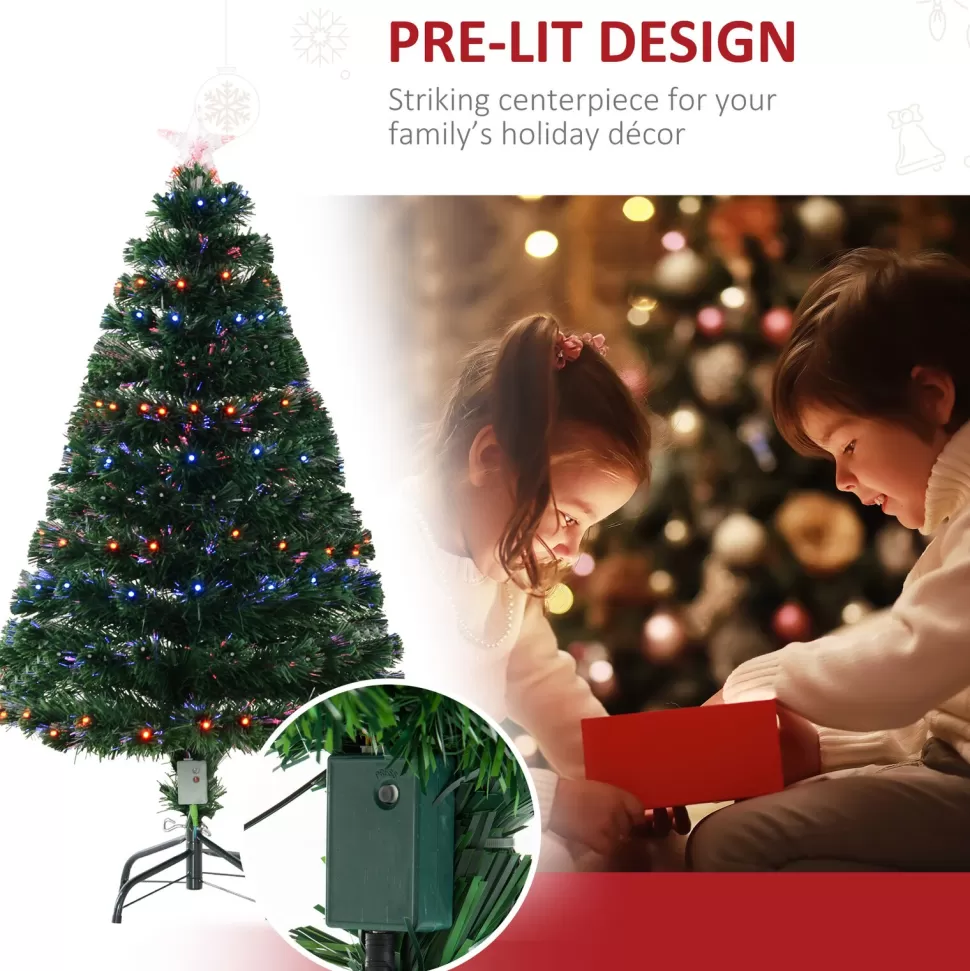Outlet The Holiday Aisle 4' Green Fir Artificial Christmas Tree With 130 Multi-Colored Lights