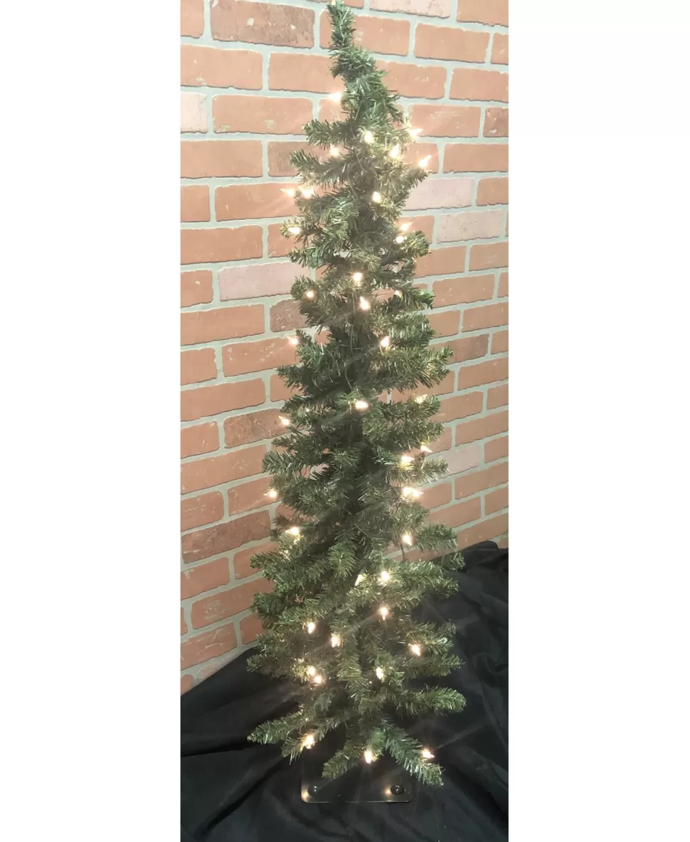New The Holiday Aisle 4' Green Fir Artificial Christmas Tree With 70 Ul Clear/White Lights With Stand