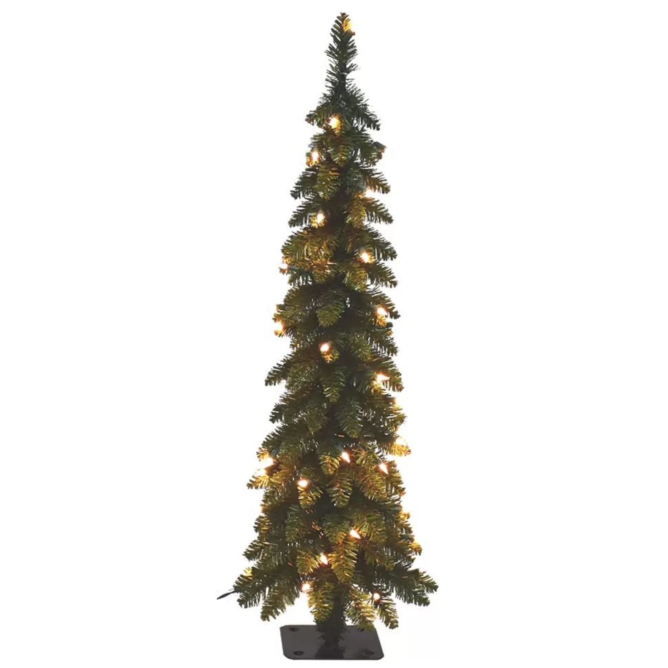 New The Holiday Aisle 4' Green Fir Artificial Christmas Tree With 70 Ul Clear/White Lights With Stand