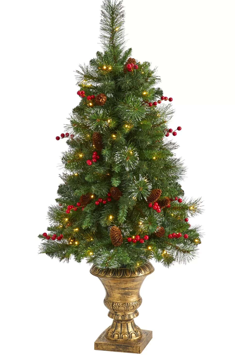 Best Sale The Holiday Aisle 4' Green Pine Artificial Christmas Tree With 100 Clear Lights