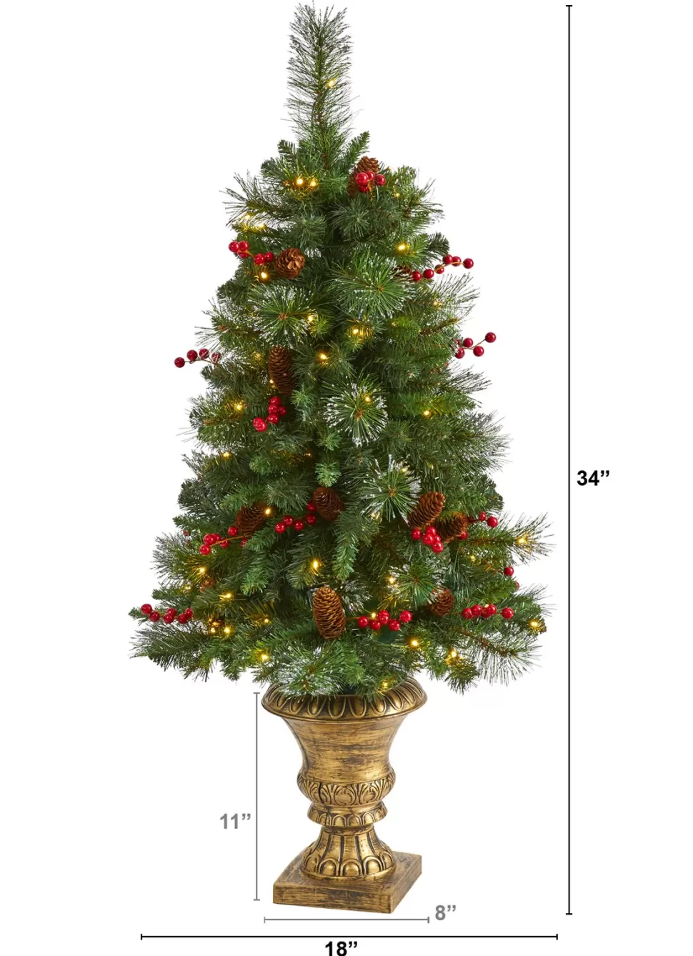 Best Sale The Holiday Aisle 4' Green Pine Artificial Christmas Tree With 100 Clear Lights