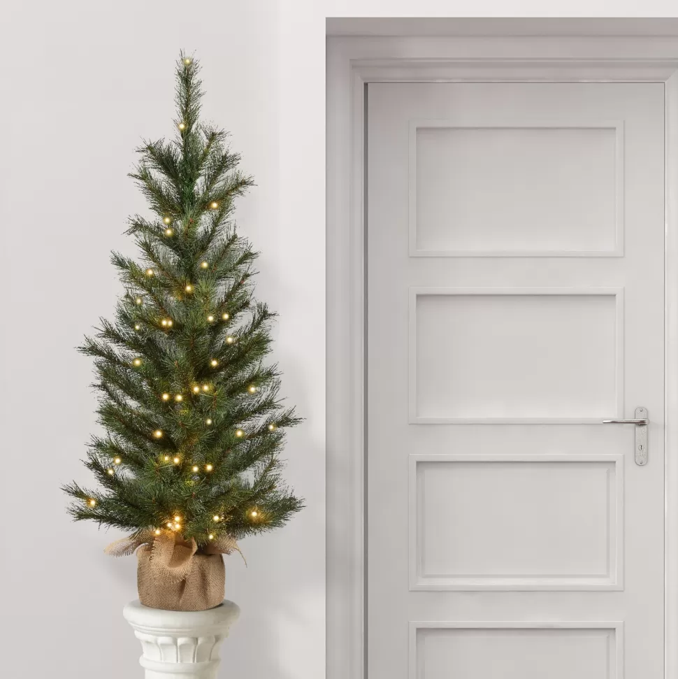 Discount The Holiday Aisle 4' Green Pine Artificial Christmas Tree With 100 Clear/White Lights