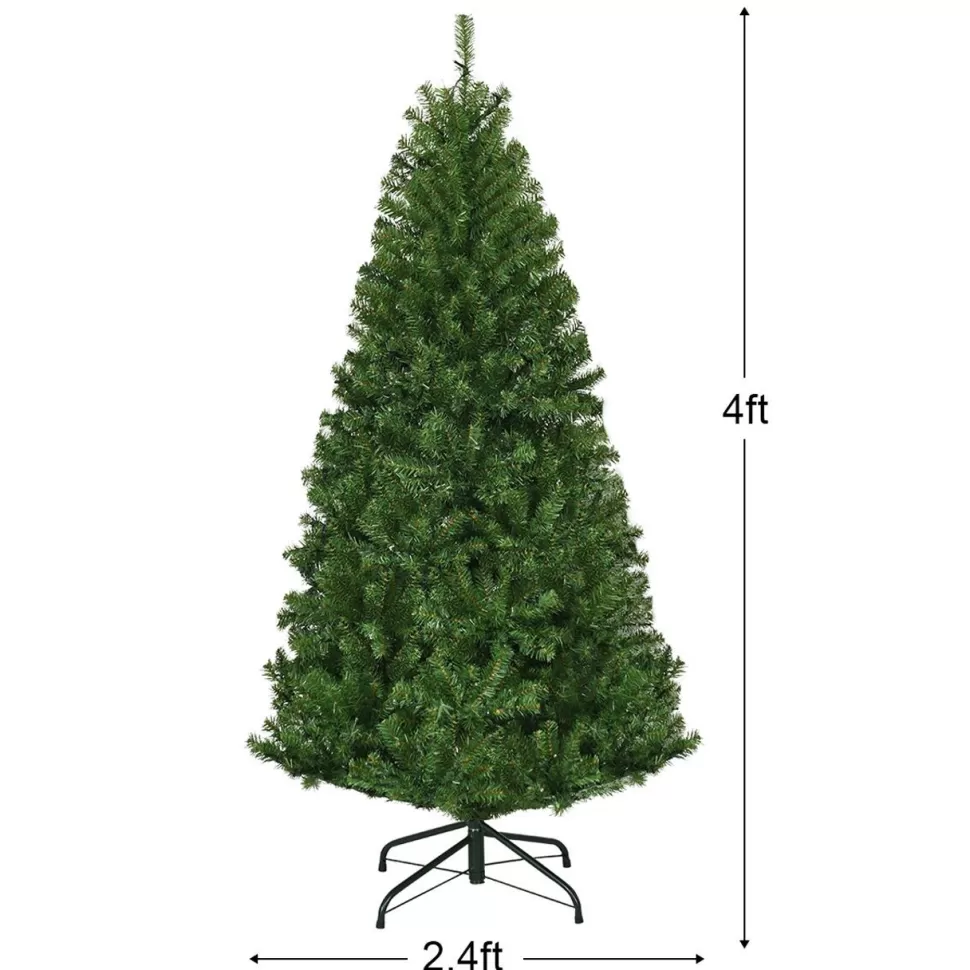 Fashion The Holiday Aisle 4' Green Pine Artificial Christmas Tree With 100 Multi-Color Lights
