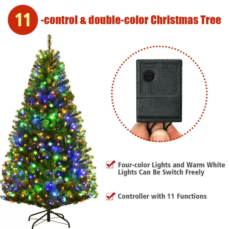 Fashion The Holiday Aisle 4' Green Pine Artificial Christmas Tree With 100 Multi-Color Lights