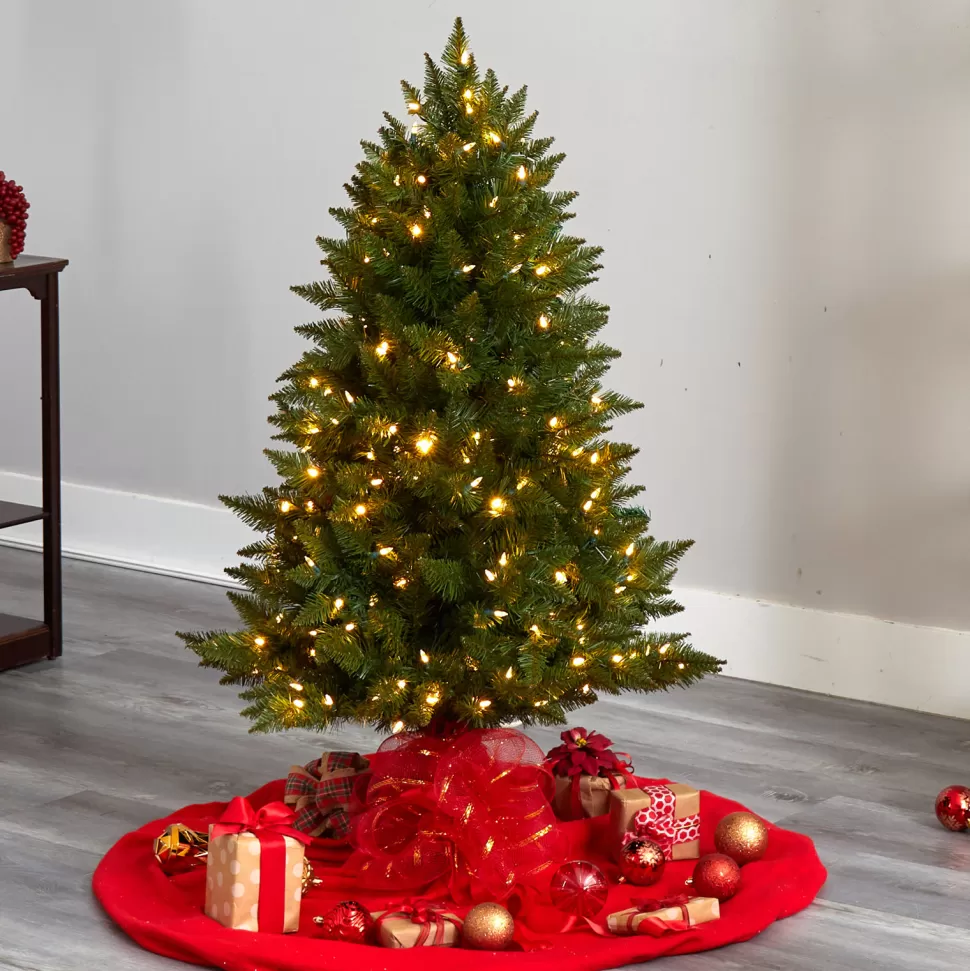 Outlet The Holiday Aisle 4' H Green Spruce Cashmere Christmas Tree With 200 Led Color Changing/Combination Lights