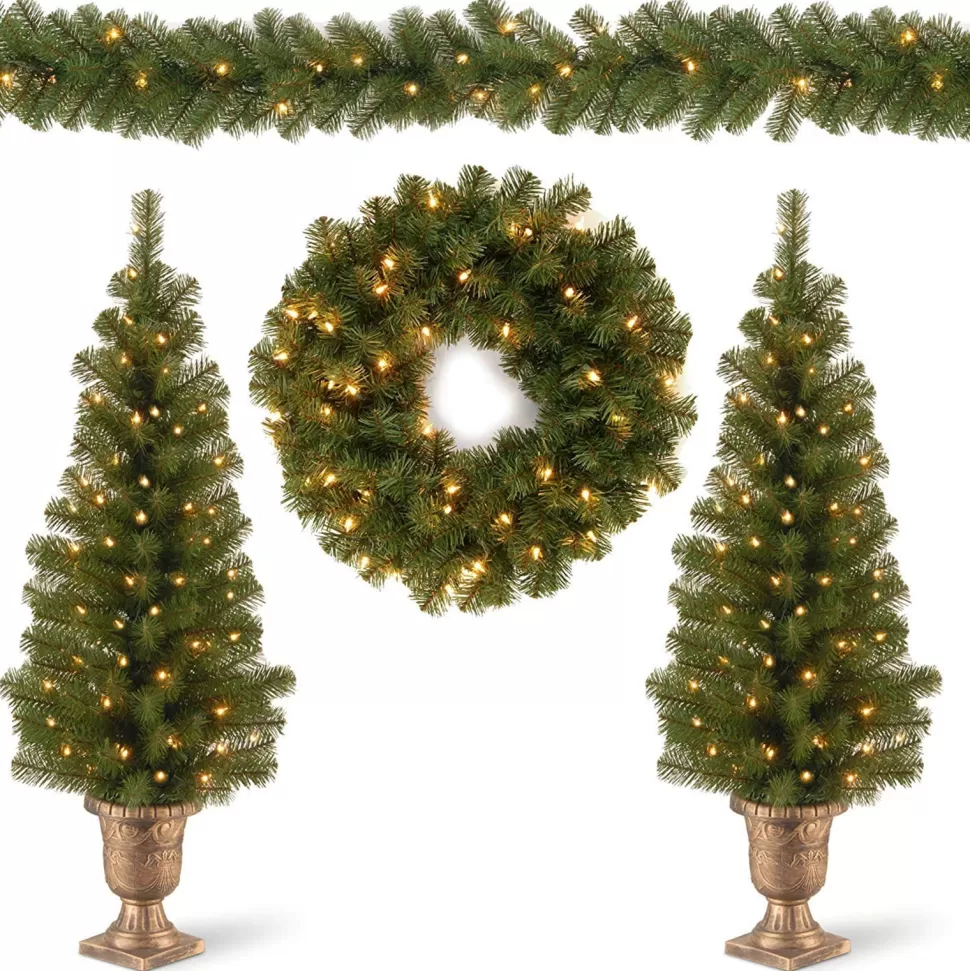 Shop The Holiday Aisle 4' H Slender Green Christmas Tree With Led Lights