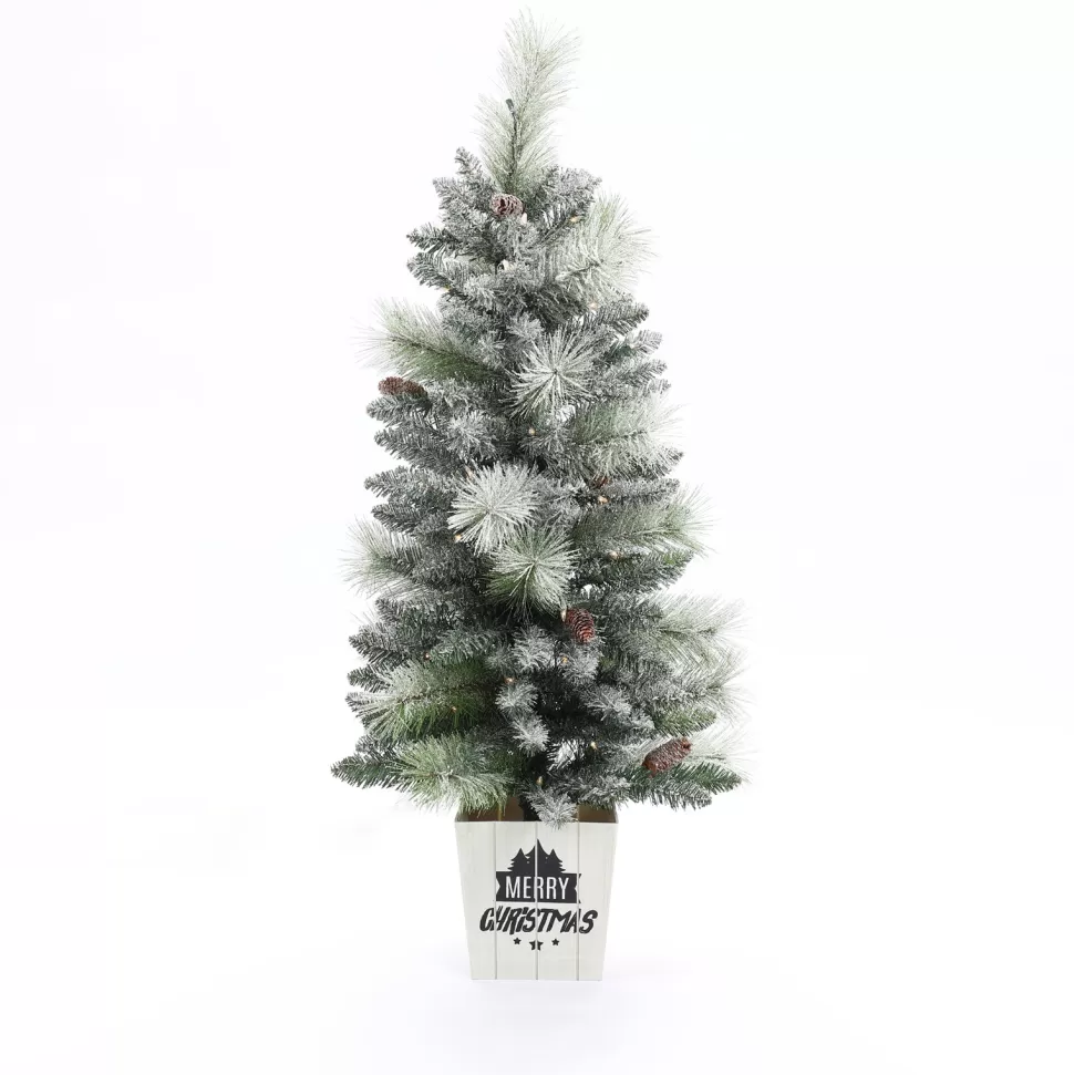 Best The Holiday Aisle 4' Lighted Faux Pine Christmas Tree