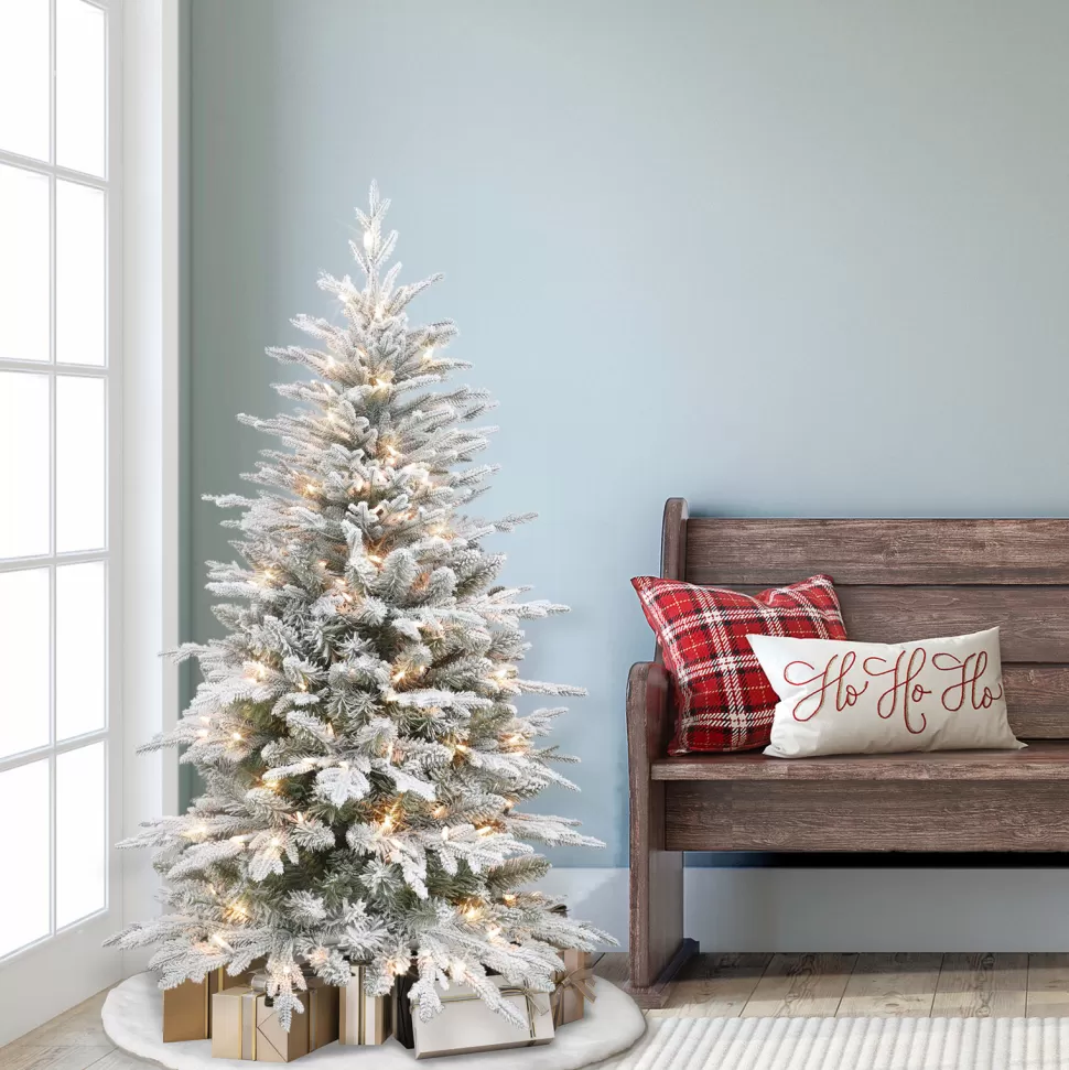 Flash Sale The Holiday Aisle 54" H Slender Green Pvc & Pe Blend Fir Flocked/Frosted Christmas Tree With 200 Lights