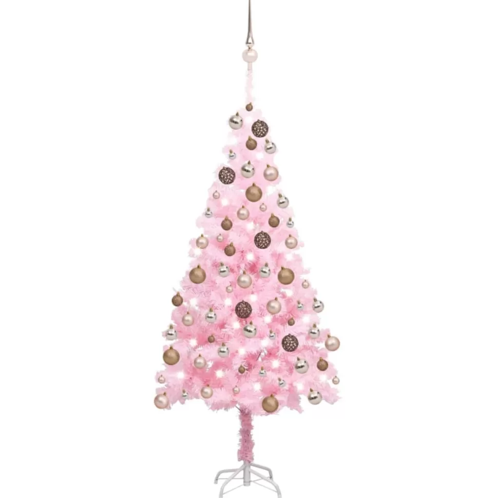 Cheap The Holiday Aisle 5' H Pink Christmas Tree With 150 Led Lights Ball Ornaments