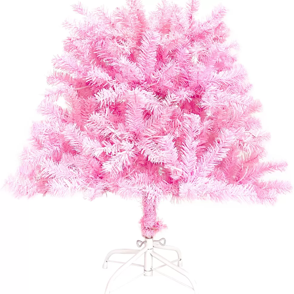 Fashion The Holiday Aisle 5' H Pink Pre-Lit Artificial Fir Christmas Tree With 300 Led Twinkling Lights