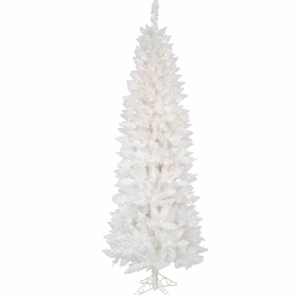 Cheap Vickerman 5' White Sparkle Spruce Pencil Artificial Christmas Tree With Clear Lights