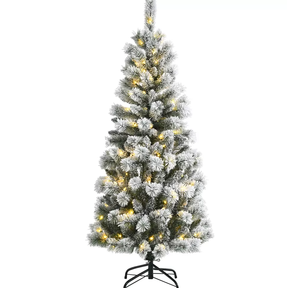 Outlet The Holiday Aisle 60" H White Realistic Pine Flocked/Frosted Christmas Tree With 1400 Led Lights