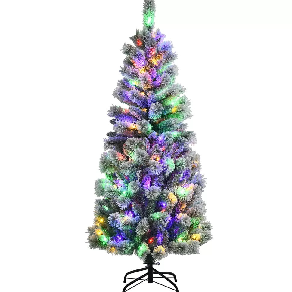 Outlet The Holiday Aisle 60" H White Realistic Pine Flocked/Frosted Christmas Tree With 1400 Led Lights