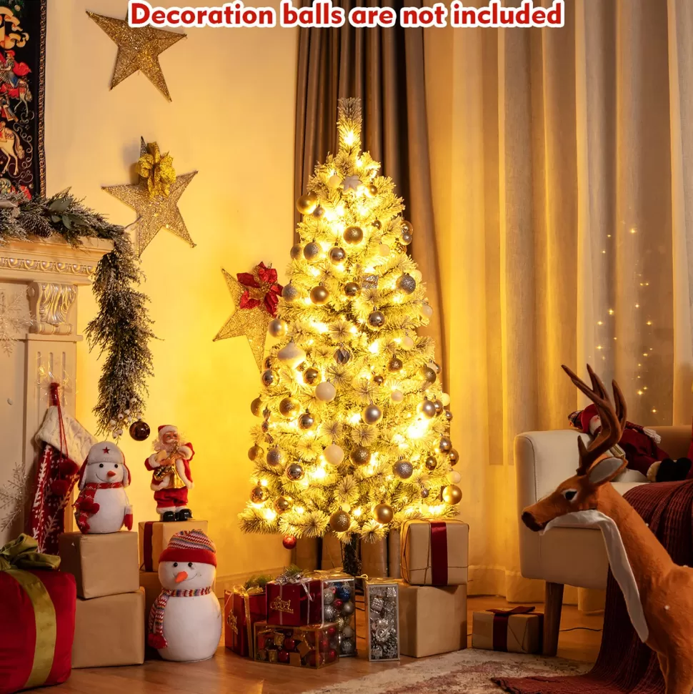 Outlet The Holiday Aisle 60" H White Realistic Pine Flocked/Frosted Christmas Tree With 1400 Led Lights