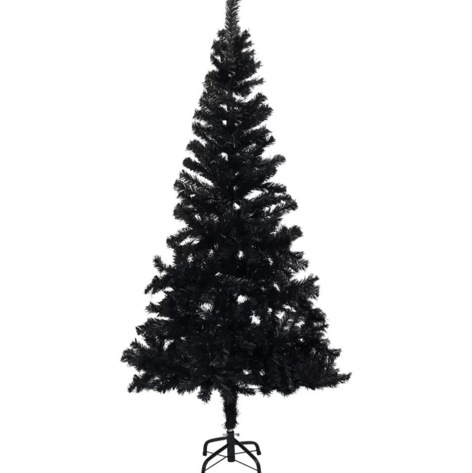 Best The Holiday Aisle 6'10" Black Fir Frosted Christmas Tree With Led Lights