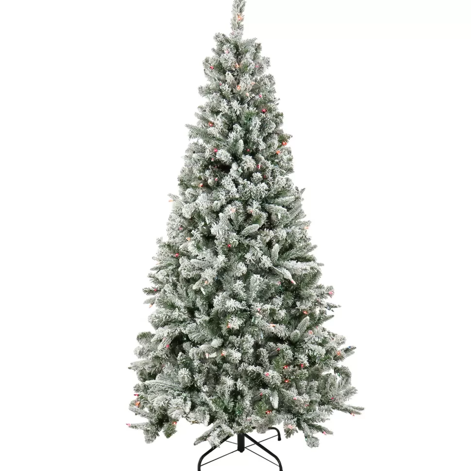 Clearance The Holiday Aisle 6.5 Ft. Snowy Mixed Pine Tree With Multicolor Lights
