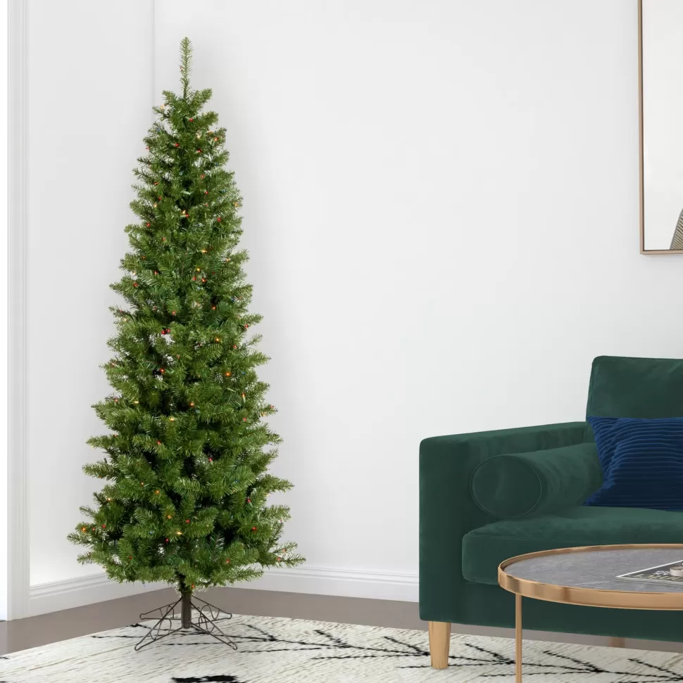 Flash Sale The Holiday Aisle 6.5' Green Artificial Christmas Tree With 250 Multicolored Lights With Stand