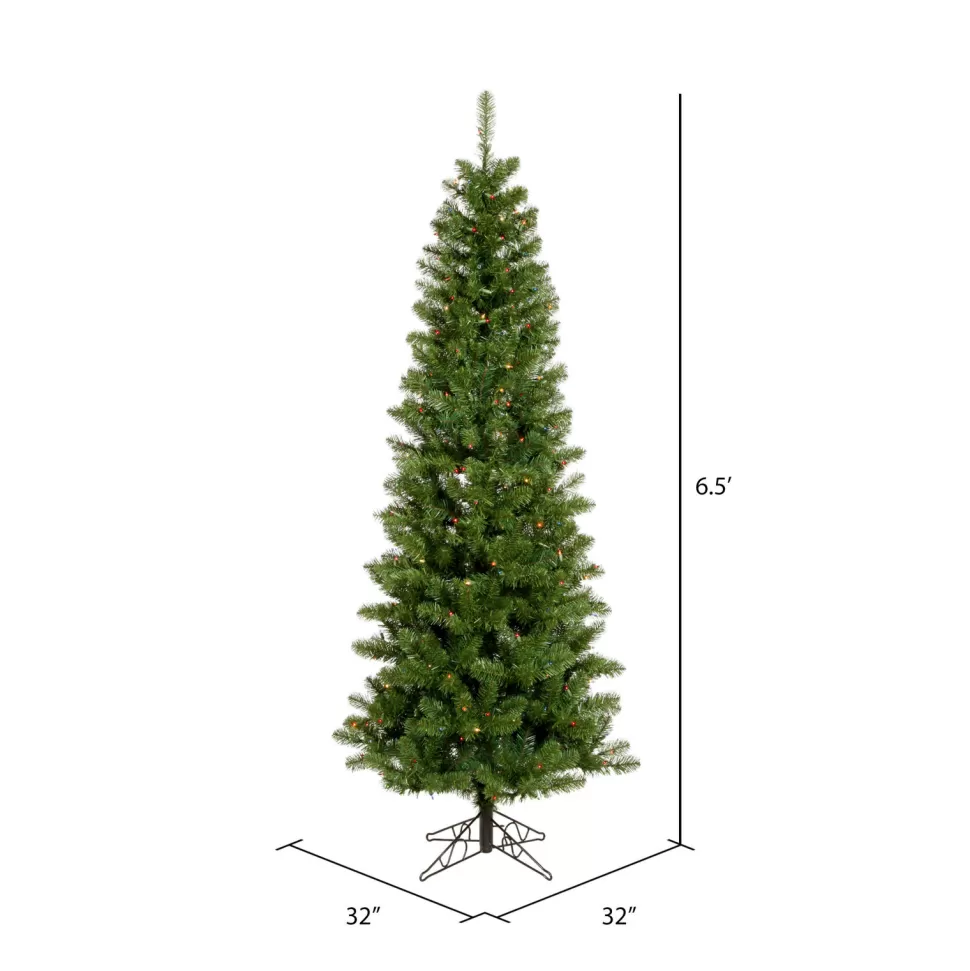 Flash Sale The Holiday Aisle 6.5' Green Artificial Christmas Tree With 250 Multicolored Lights With Stand