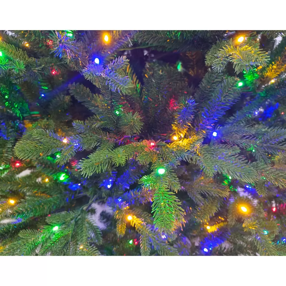 New Christmas Time 6'5" H Green Realistic Artificial Pine Christmas Tree With 500 Led Color Changing Lights