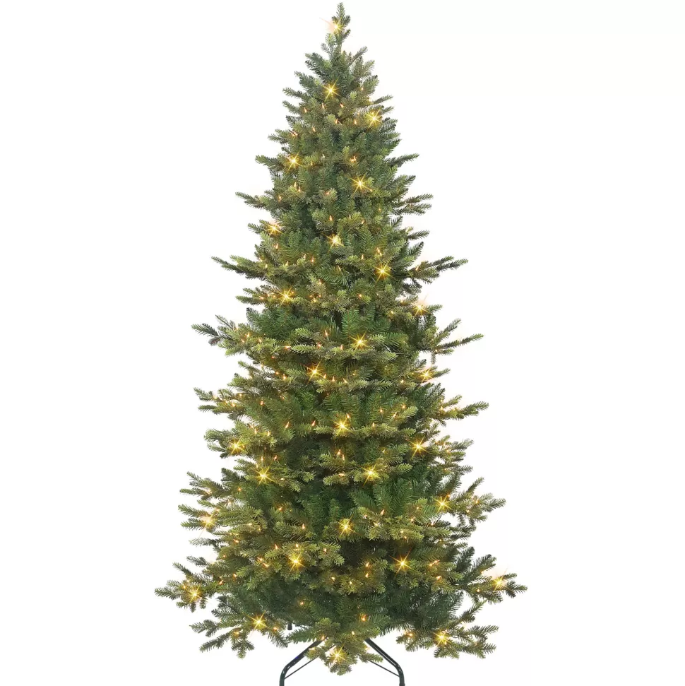Outlet The Holiday Aisle 6'5" H Slender Green Realistic Artificial Fir Christmas Tree With 350 Lights